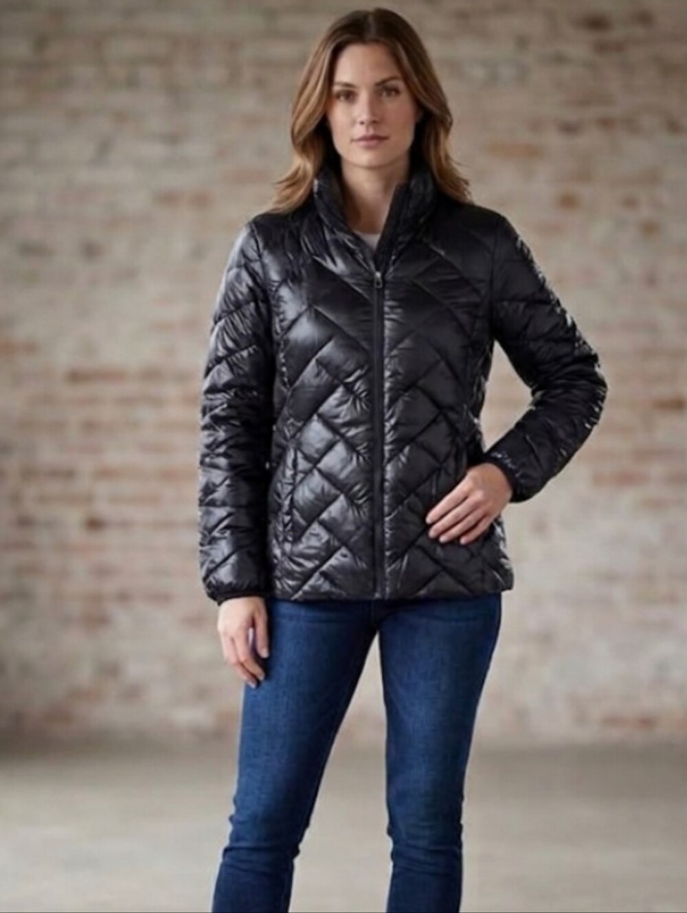 London Fog Black Packable Down Lightweight Puffer Outerwear Gorpcore Zip Jacket